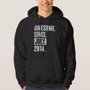 8 Year Old 8th Birthday Awesome Since July 2014 Hoodie
