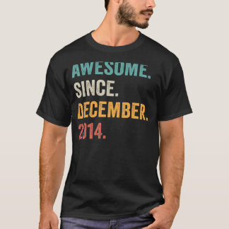 8 Year Old 8th Birthday Boy Awesome Since Decembe T-Shirt