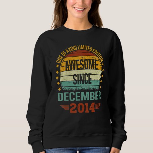 8 Year Old  Awesome Since December 2014 8th Birthd Sweatshirt