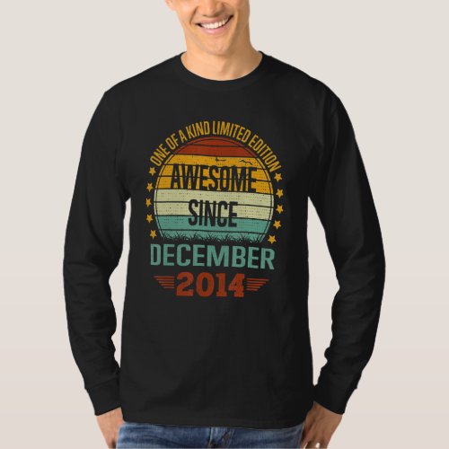 8 Year Old  Awesome Since December 2014 8th Birthd T_Shirt