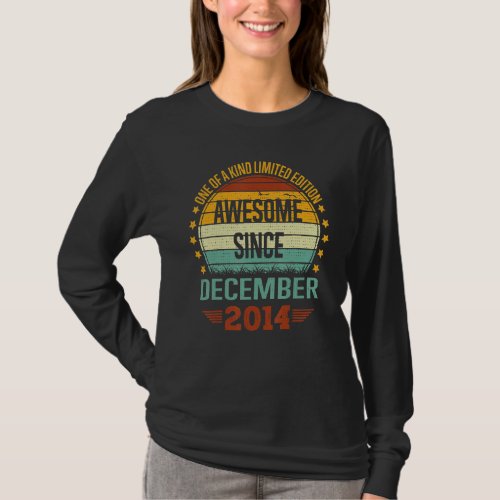 8 Year Old  Awesome Since December 2014 8th Birthd T_Shirt