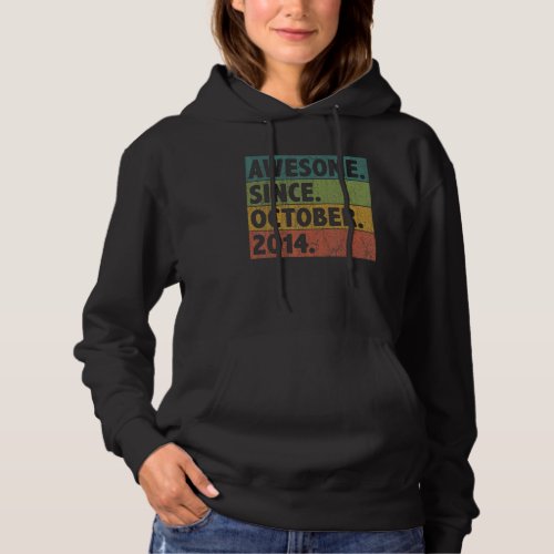 8 Year Old  Awesome Since October 2014 8th Birthda Hoodie