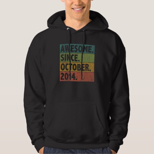 8 Year Old  Awesome Since October 2014 8th Birthda Hoodie