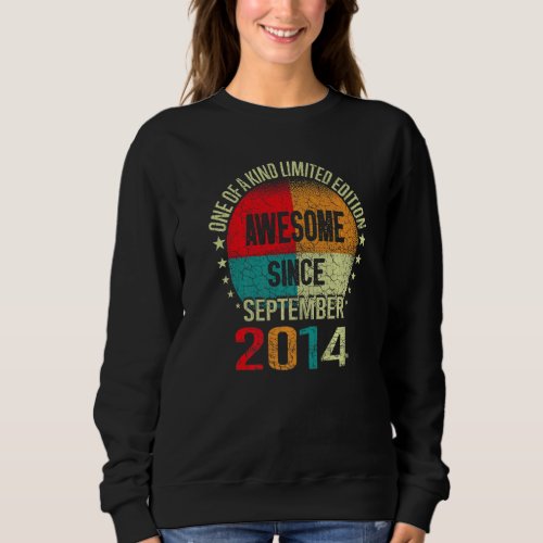 8 Year Old  Awesome Since September 2014 8th Birth Sweatshirt