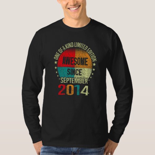 8 Year Old  Awesome Since September 2014 8th Birth T_Shirt