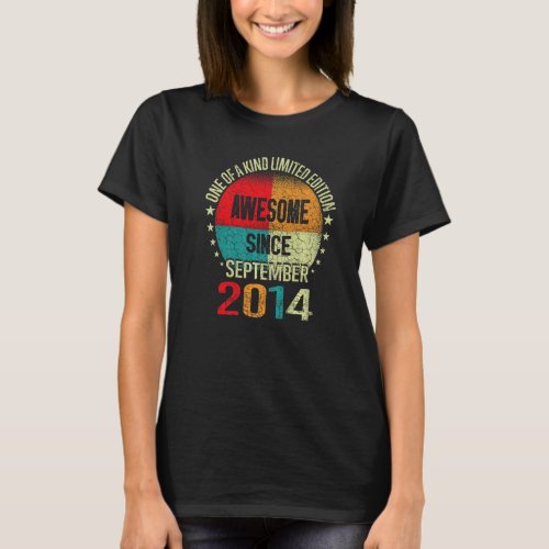 8 Year Old  Awesome Since September 2014 8th Birth T_Shirt