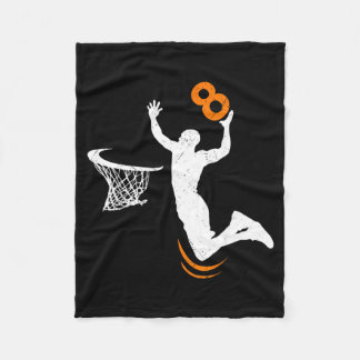 8 Year Old Basball Dunk 8th Birthday Party Boys Fleece Blanket