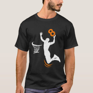 8 Year Old Basball Dunk 8th Birthday Party Boys T-Shirt