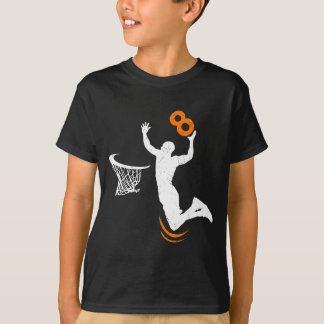 8 Year Old Basball Dunk 8th Birthday Party Boys T-Shirt