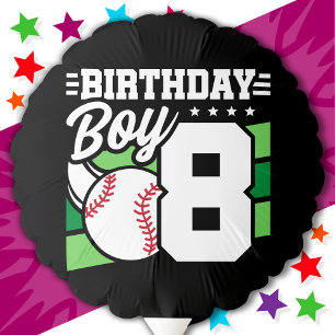 8 Year Old Baseball Party Theme 8th Birthday Boy Balloon
