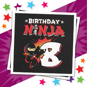 8 Year Old Comic Book Style Ninja 8th Birthday Napkins