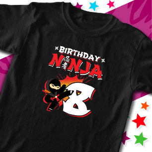 8 Year Old Comic Book Style Ninja 8th Birthday T-Shirt