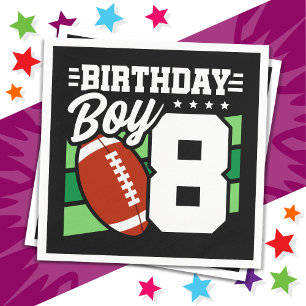 8 Year Old Football Party Theme 8th Birthday Boy Napkins