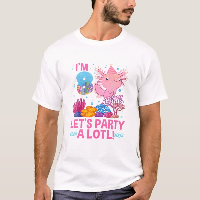 8 Year Old Gifts 8Th Birthday Axolotl Lover Boys G T-Shirt (Front)
