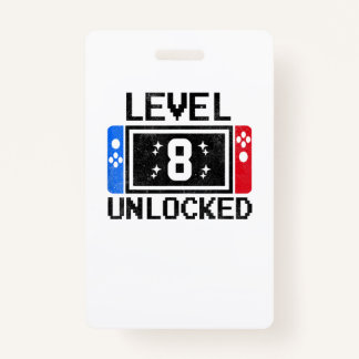 8 Year Old Gifts Level 8th Birthday Boy Video Game Badge
