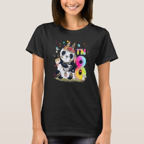 8 Year Old  Girls Teens Cute Little Panda 8th Birt T_Shirt