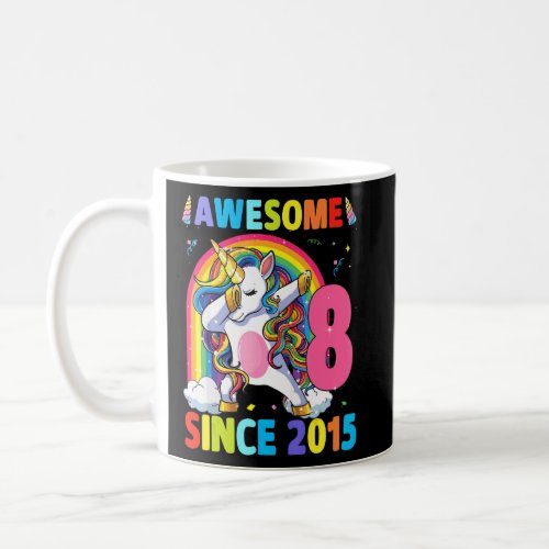 8 Year Old  Girls Teens Dabbing Unicorn 8th Birthd Coffee Mug