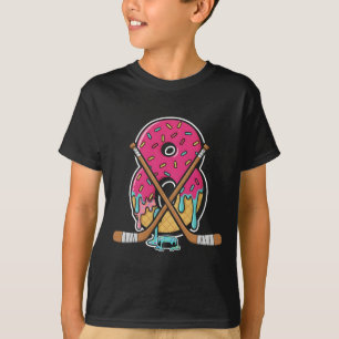 8 Year Old Hockey Ice Cream Drip Youth 8th Birthda T-Shirt