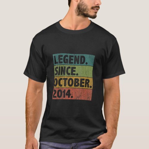 8 Year Old  Legend Since October 2014 8th Birthday T_Shirt