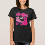 8 Year Old Roller Skates Rolling Into 8 Retro 8th  T-Shirt