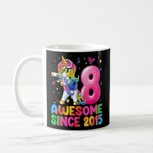 8 Year Old Unicorn Flossing 8th Birthday Girl Unic Coffee Mug