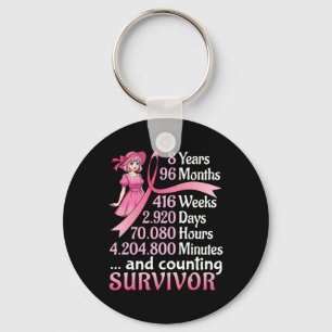8 Years 96 Months And Counting Breast Cancer Survi Keychain