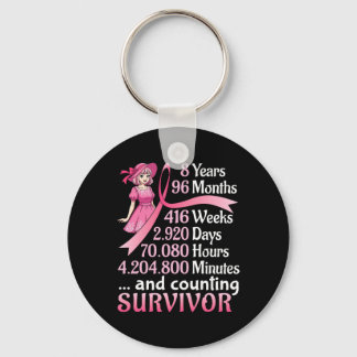 8 Years 96 Months And Counting Breast Cancer Survi Keychain