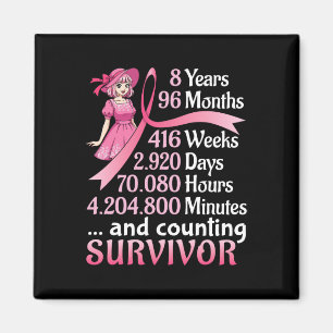 8 Years 96 Months And Counting Breast Cancer Survi Magnet