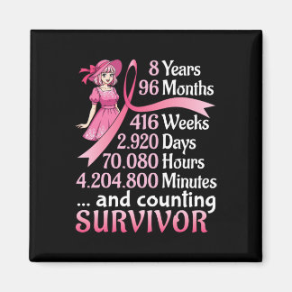 8 Years 96 Months And Counting Breast Cancer Survi Magnet