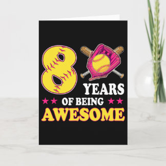 8 Years Of Being Awesome Softll Girl 8th Birthday Card