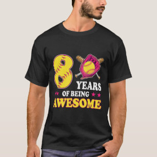 8 Years Of Being Awesome Softll Girl 8th Birthday T-Shirt