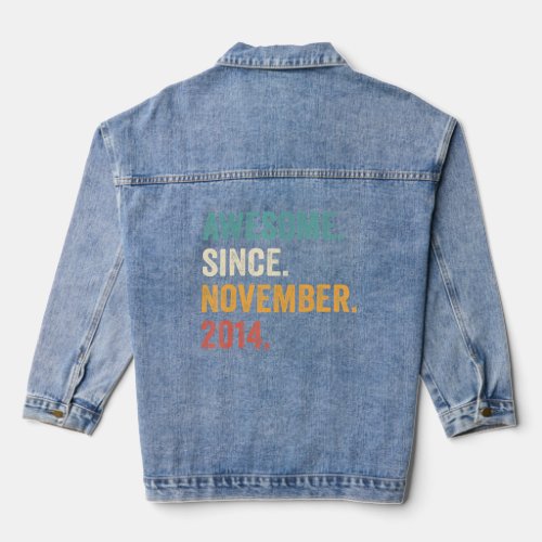 8 Years Old  8th Bday Boy Awesome Since November 2 Denim Jacket