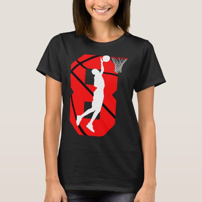 8 years Old 8th Birthday Boy Basketball lovers  T-Shirt (Front)