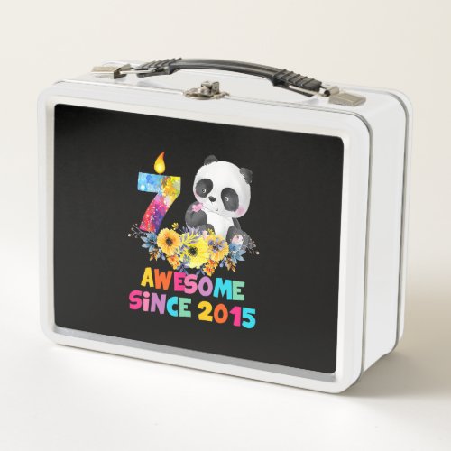 8 Years Old Awesome 2015 8th Birthday Girls Panda Metal Lunch Box