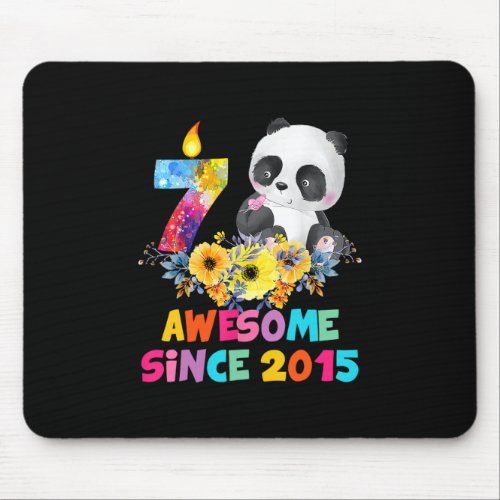 8 Years Old Awesome 2015 8th Birthday Girls Panda Mouse Pad