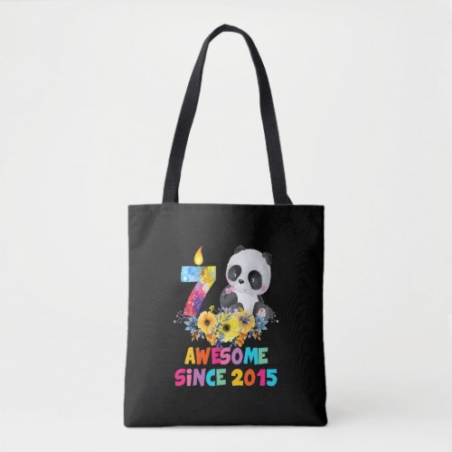 8 Years Old Awesome 2015 8th Birthday Girls Panda  Tote Bag