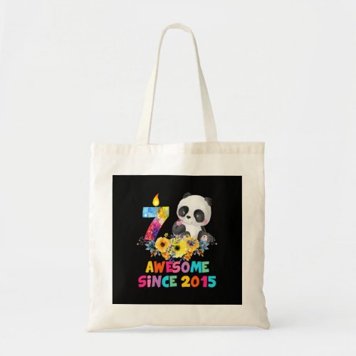 8 Years Old Awesome 2015 8th Birthday Girls Panda  Tote Bag