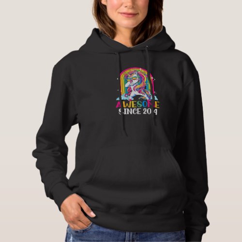 8 Years Old Awesome Since 2014 Dabbing Unicorn 8th Hoodie