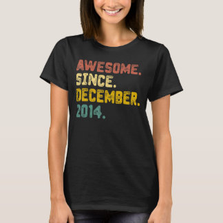 8 Years Old Awesome Since December 2014 8th Birth T-Shirt