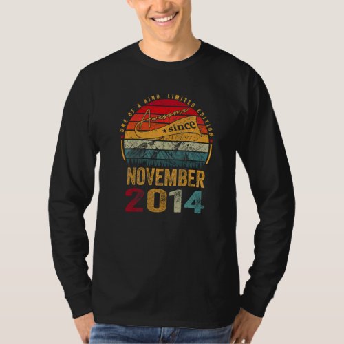 8 Years Old  Awesome Since November 2014 8th Birth T_Shirt
