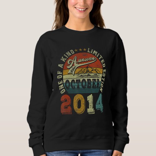 8 Years Old  Awesome Since October 2014 8th Birthd Sweatshirt