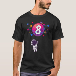 8 Years Old Birthday 8th Birthday Boy Astronaut T-Shirt