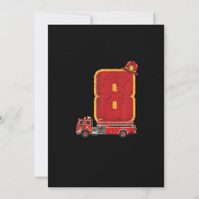 8 Years Old Birthday Boy Gifts Firefighter Holiday Card (Front)