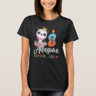 8 Years Old Birthday Panda  Party Kids Boys Girls T-Shirt
