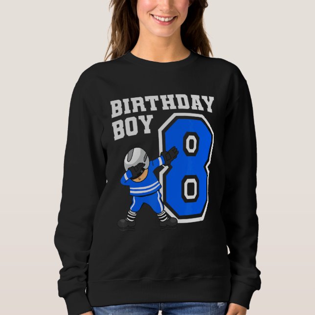 8 Years Old Boy Ice Hockey Player 8th Birthday Kid Sweatshirt (Front)