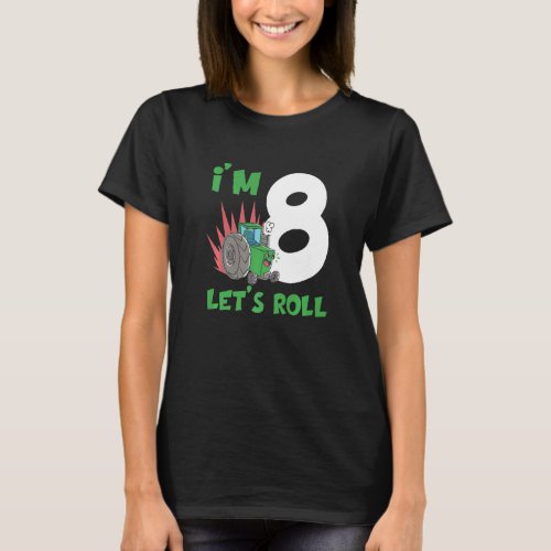 8 Years Old Boy Tractors Old 8th Birthday Kids T_Shirt
