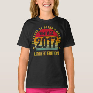 8 Years Old Eighth 2017 Vintage 8th Birthday Kids  T-Shirt