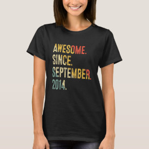 8 Years Old Gift 8th Birthday Awesome Since Septem T-Shirt