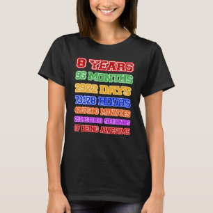 8 years old Happy 8th birthday party Countdown T-Shirt