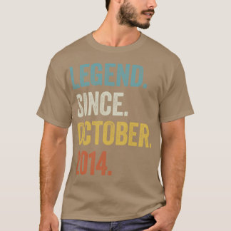 8 Years Old Legend Since October 2014 8th Birthday T-Shirt